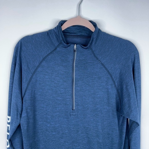 Lululemon Half Zip Navy Blue Long Sleeve Top Metal Vent Tech Pullover Medium - Picture 2 of 10